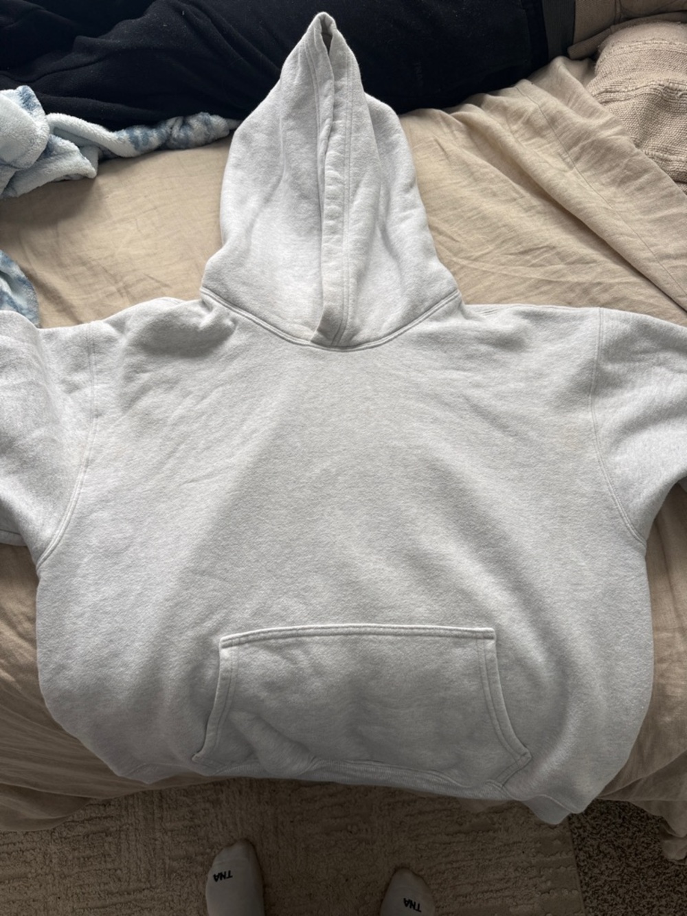 Aritzia Off-White Sweatfleece Cozy Pullover